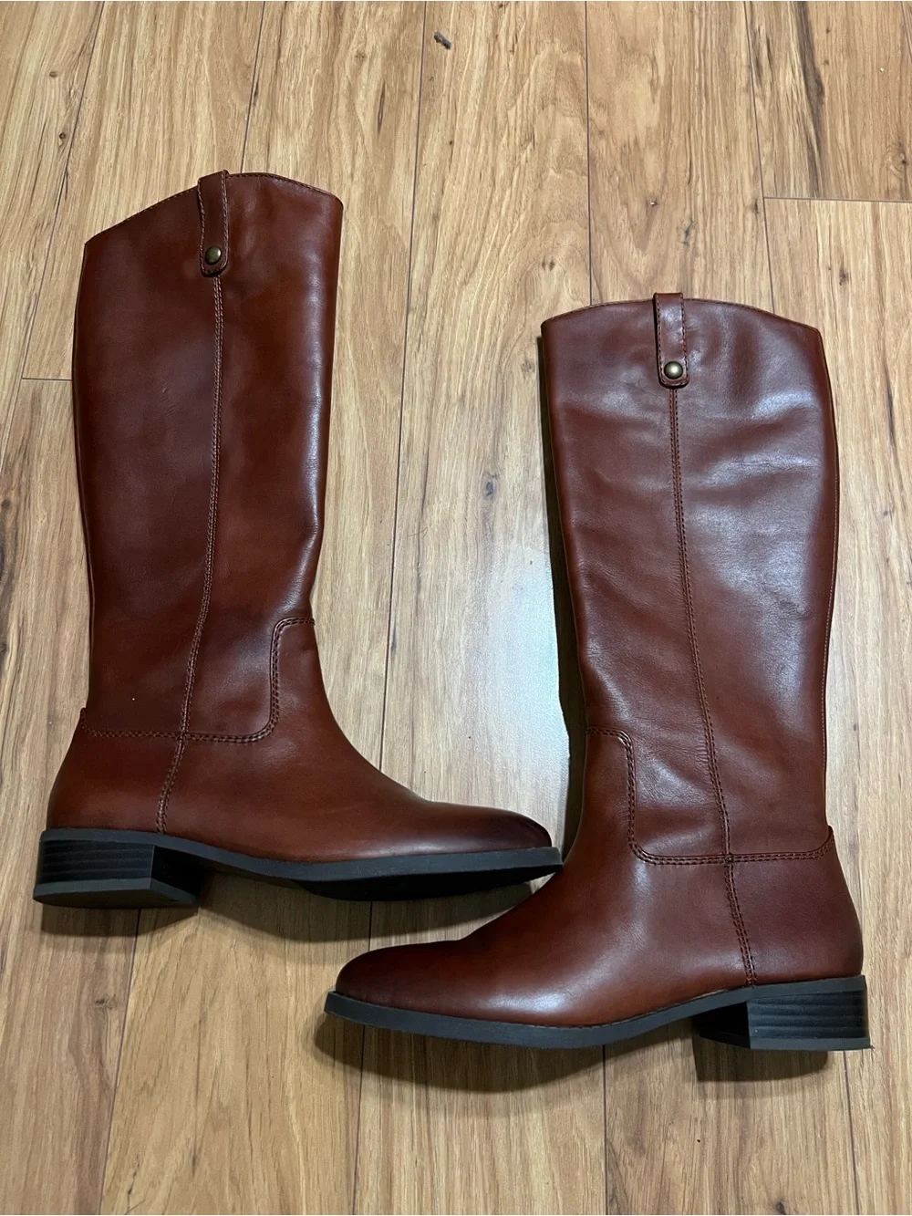 INC International Concepts Tall Cognac Leather Over-the-Knee Boots